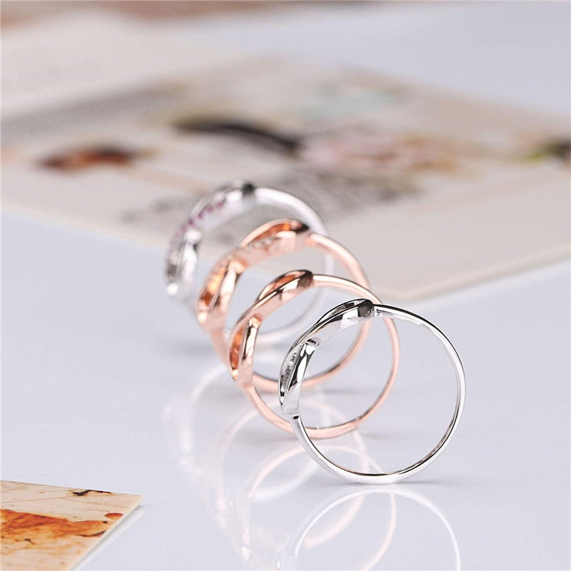 2.5mm Infinity Sterling Silver Womens Rings (2 Colors) - Promise Rings