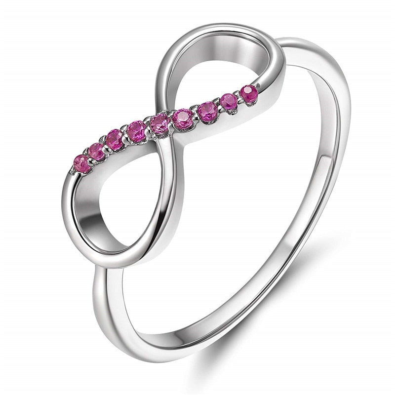 2.5mm Infinity Sterling Silver Womens Rings (2 Colors) - Promise Rings