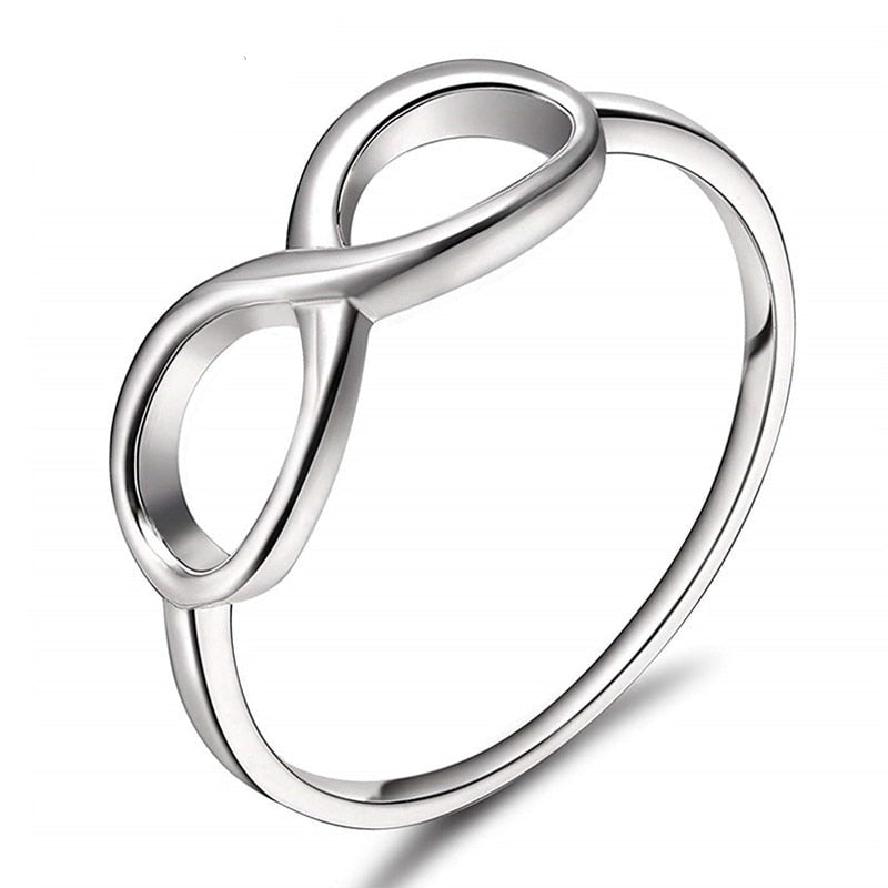 2.5mm Infinity Sterling Silver Womens Rings (2 Colors) - Promise Rings
