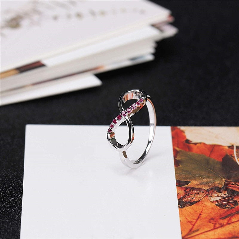 2.5mm Infinity Sterling Silver Womens Rings (2 Colors) - Promise Rings