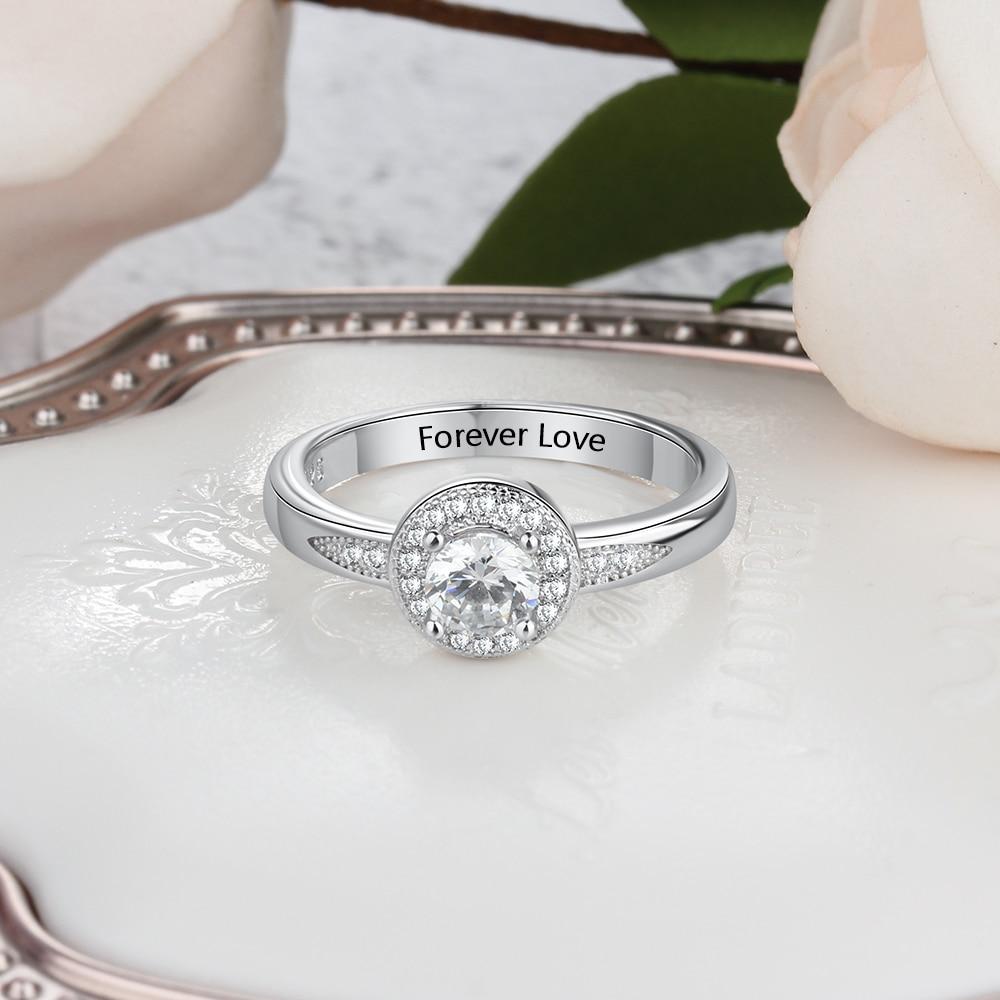 Classic Oval Cut Simulated Diamond Engagement Ring In Sterling Silver