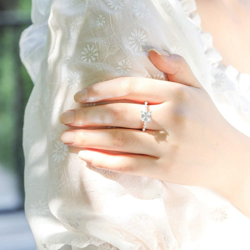 2CT Princess Cut 925 Sterling Silver Women's Ring - Promise Rings