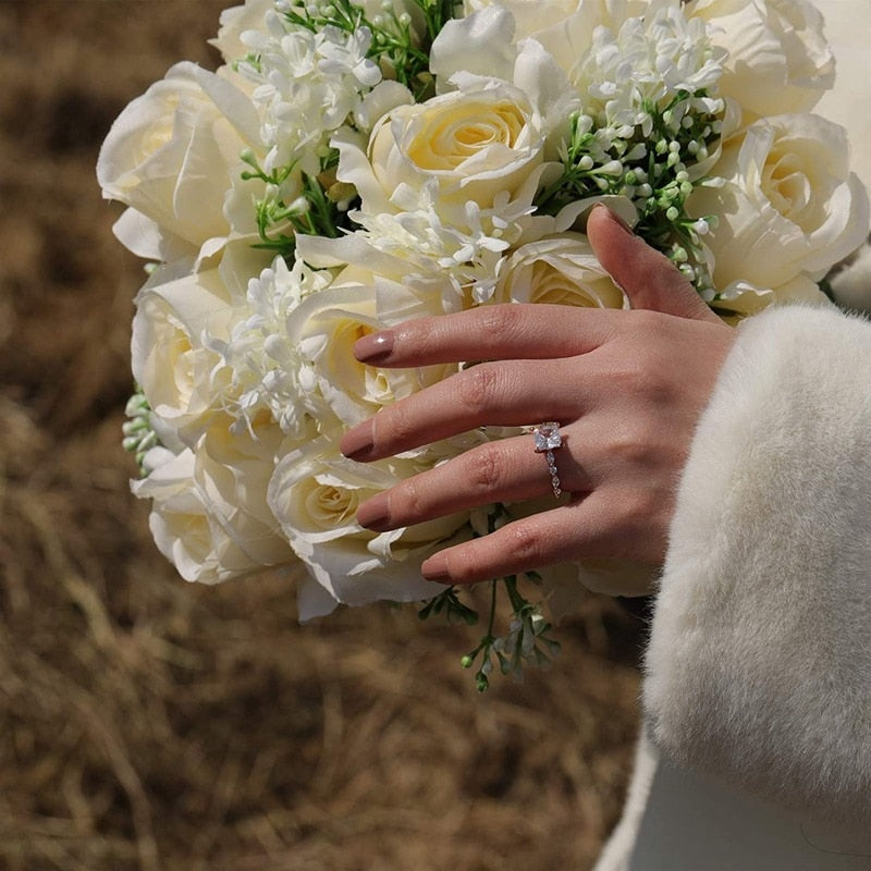 2CT Princess Cut 925 Sterling Silver Women's Ring - Promise Rings