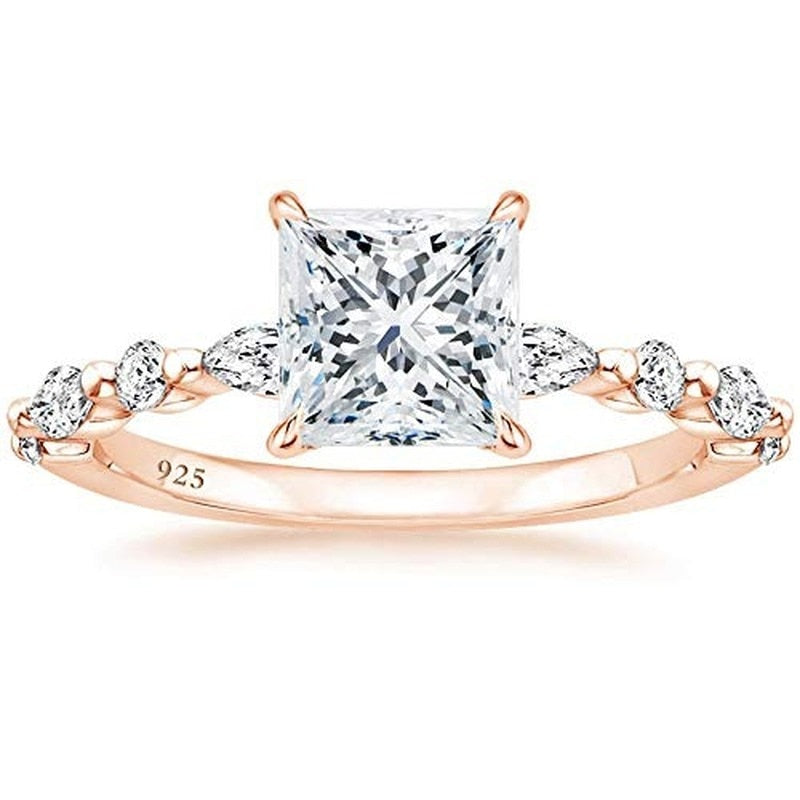 2CT Princess Cut 925 Sterling Silver Women's Ring - Promise Rings