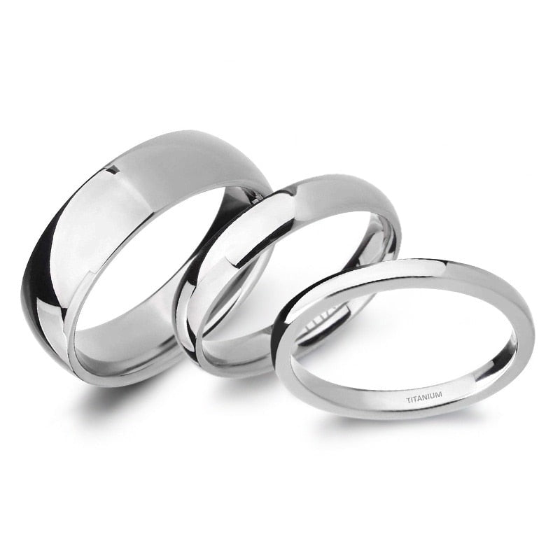 2mm, 4mm or 6mm Smooth Polished Titanium Unisex Rings (2 colors) - Promise Rings