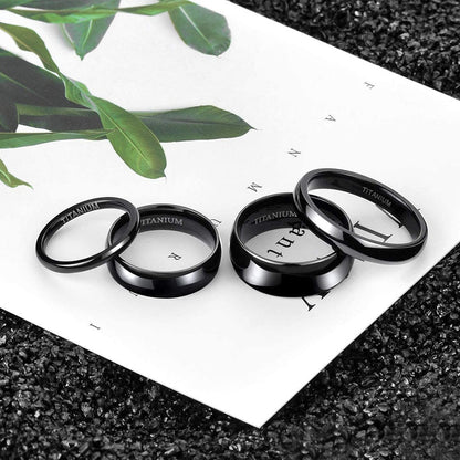 2mm, 4mm or 6mm Smooth Polished Titanium Unisex Rings (2 colors) - Promise Rings