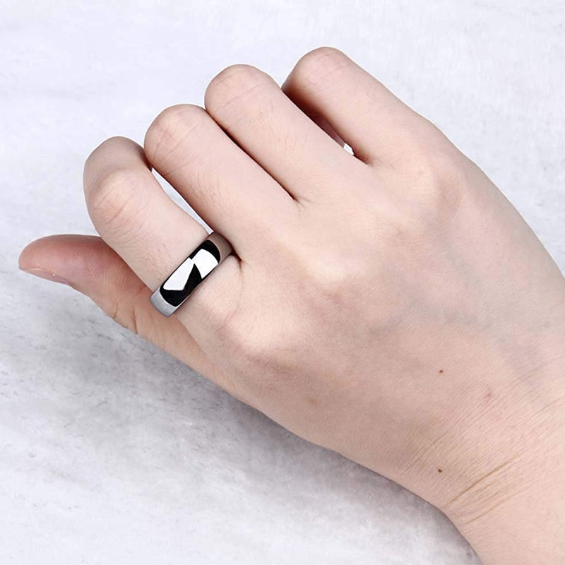 2mm, 4mm or 6mm Smooth Polished Titanium Unisex Rings (2 colors) - Promise Rings