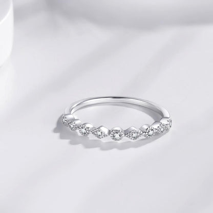 2mm 5A+ Cubic Zirconia 925 Sterling Silver Women's Ring