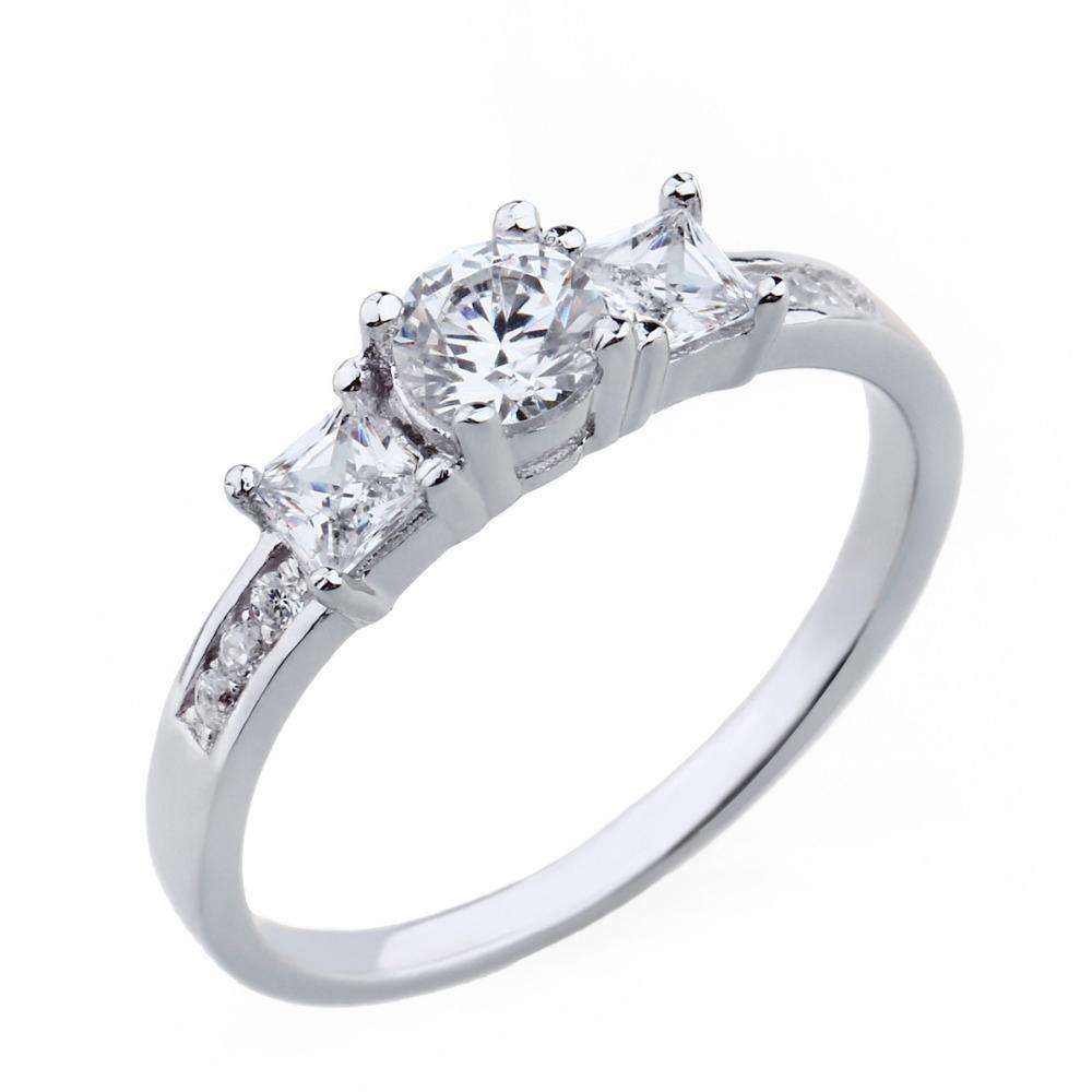2mm Eternity Cubic Zirconia 925 Sterling Silver Womens Ring - Promise Rings
