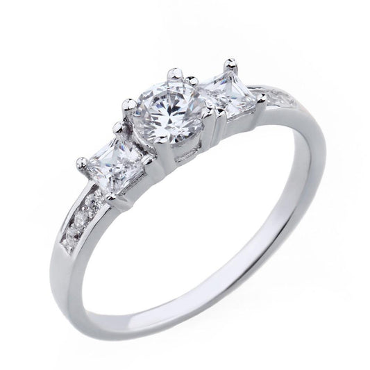 2mm Eternity Cubic Zirconia 925 Sterling Silver Womens Ring
