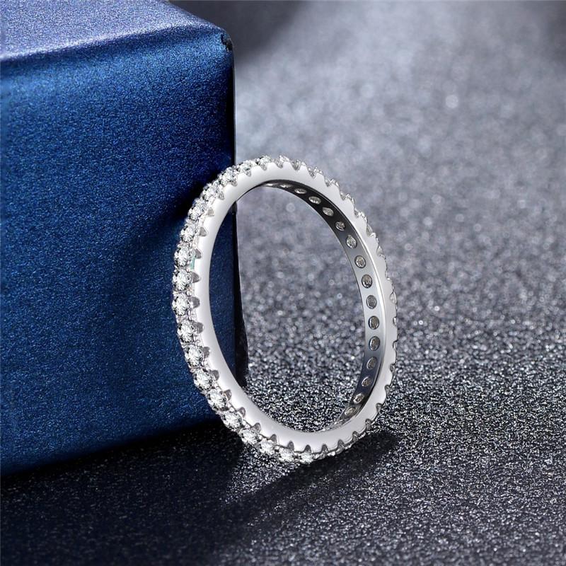 2mm Stackable Cubic Zirconias 925 Sterling Silver Womens Rings