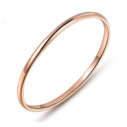 2mm Thin Simple Rose Gold Titanium Womens Ring