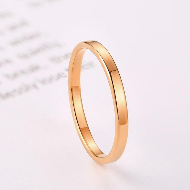 2mm Thin Simple Stainless Steel Unisex Finger Rings (3 Colors)