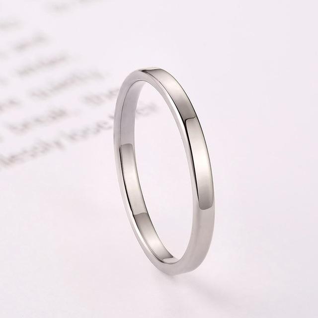 2mm Thin Simple Stainless Steel Unisex Finger Rings (3 Colors)