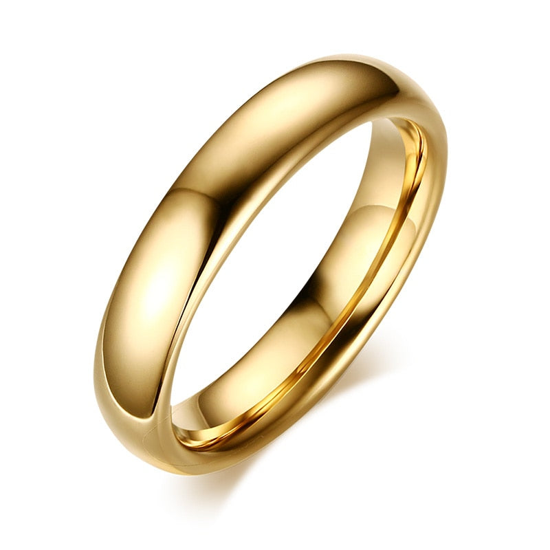 2mm to 6mm Classic Gold or Silver Smooth Polished Tungsten Unisex Ring - Promise Rings