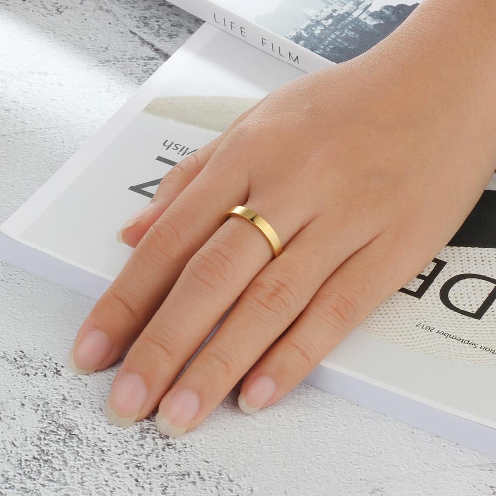 3mm Classic Personalized Engraved Stainless Steel Adjustable Unisex Ring (3 colors)