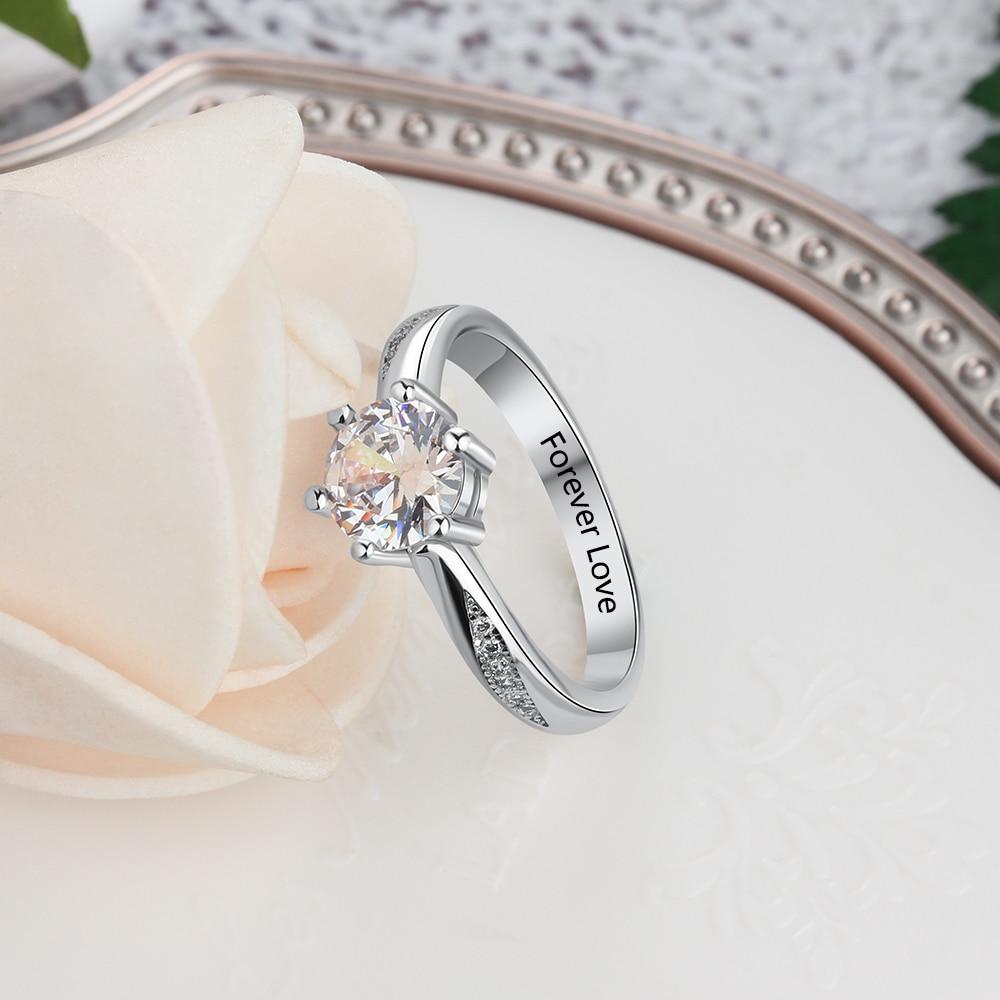 3mm Personalized Engraved 925 Sterling Silver Womens Rings