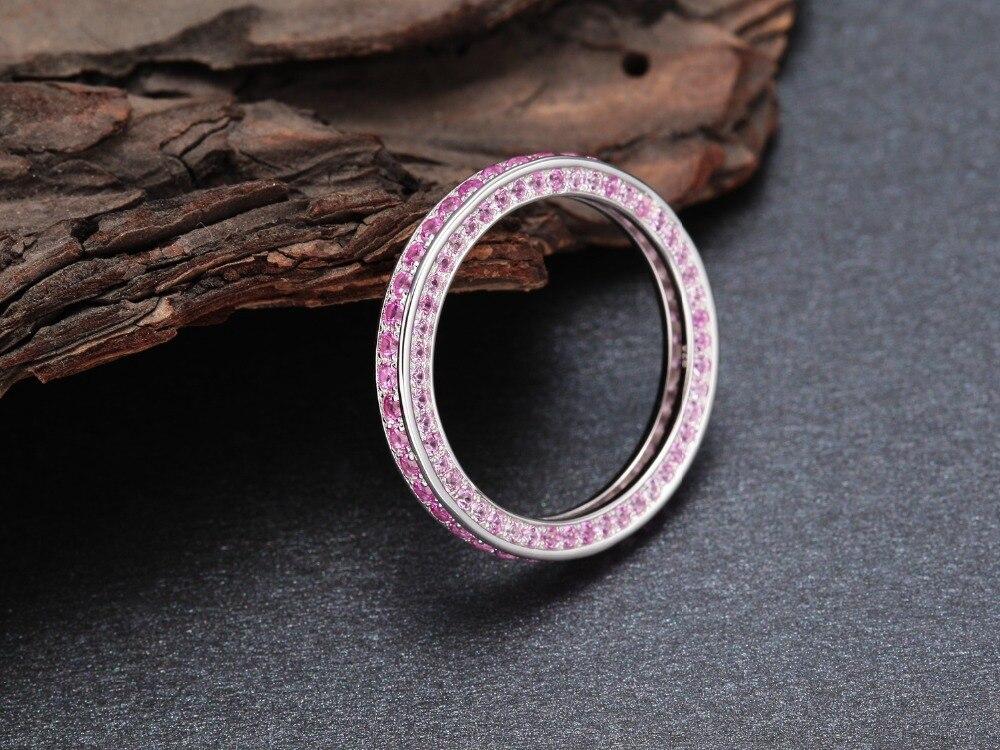 3mm Purple Crystals 925 Sterling Silver Womens Ring