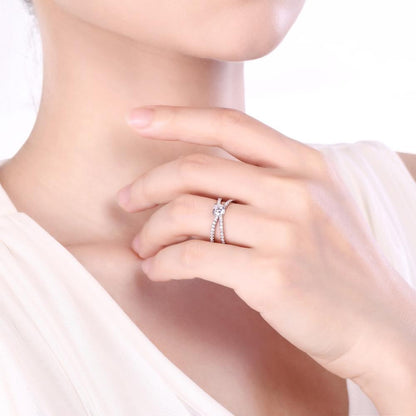 4mm 5A+ Cubic Zirconia 925 Sterling Silver Women's Ring - Promise Rings