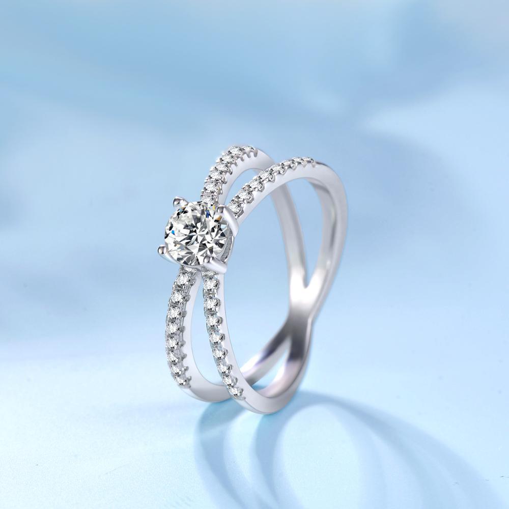 4mm 5A+ Cubic Zirconia 925 Sterling Silver Women's Ring - Promise Rings