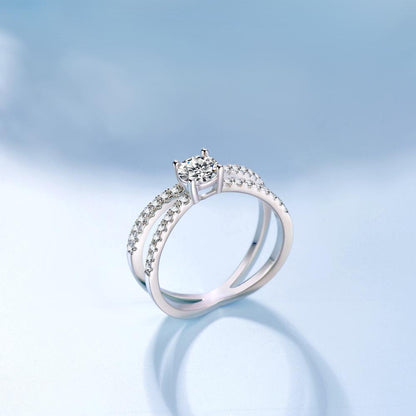 4mm 5A+ Cubic Zirconia 925 Sterling Silver Women's Ring - Promise Rings