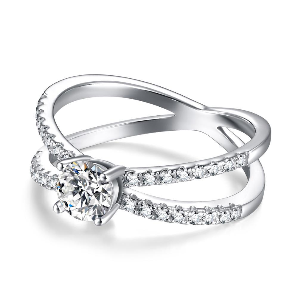 4mm 5A+ Cubic Zirconia 925 Sterling Silver Women's Ring - Promise Rings