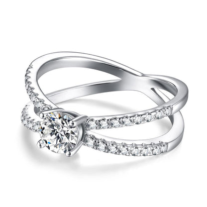 4mm 5A+ Cubic Zirconia 925 Sterling Silver Women's Ring - Promise Rings