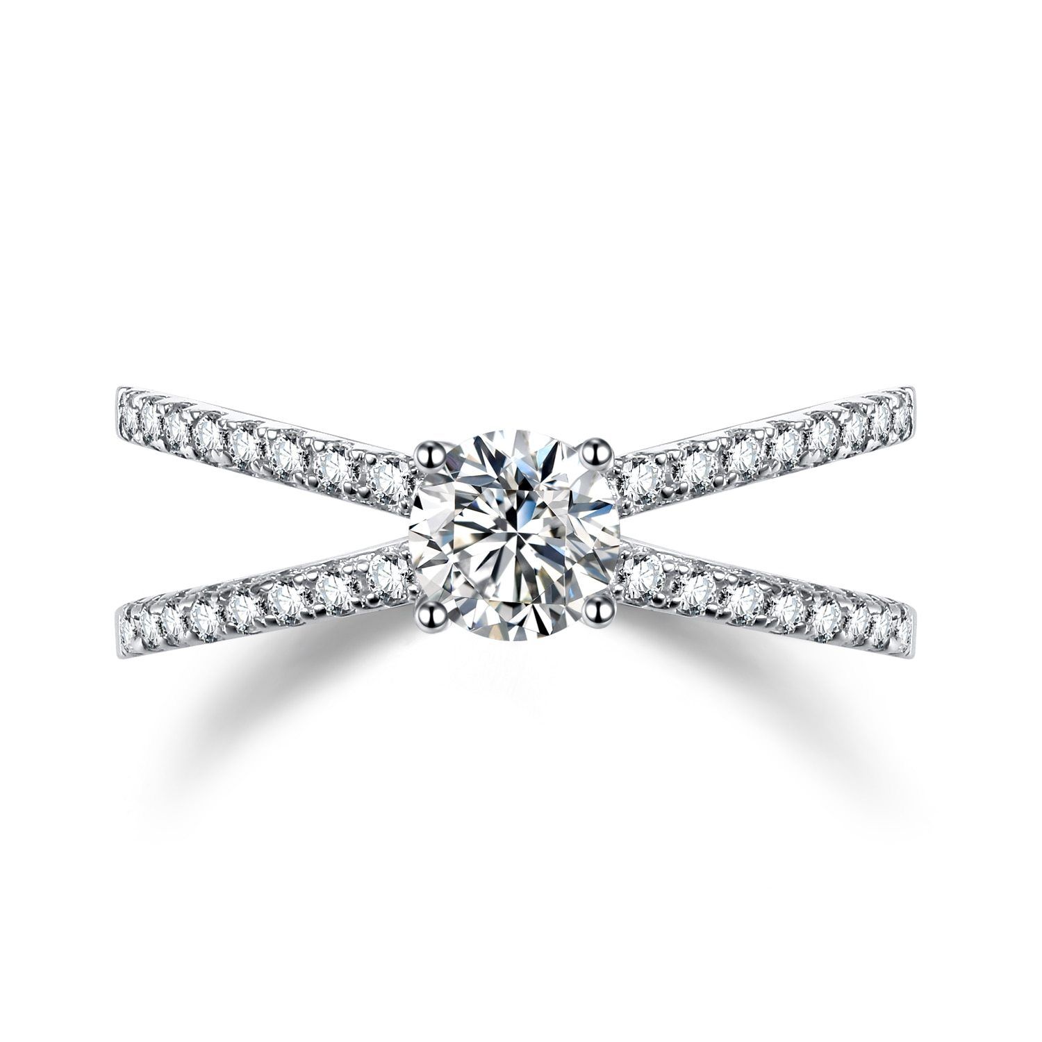 4mm 5A+ Cubic Zirconia 925 Sterling Silver Women's Ring - Promise Rings