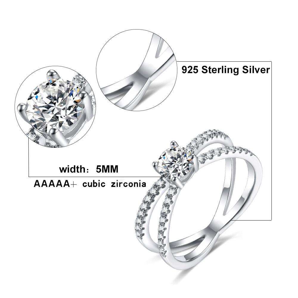 4mm 5A+ Cubic Zirconia 925 Sterling Silver Women's Ring