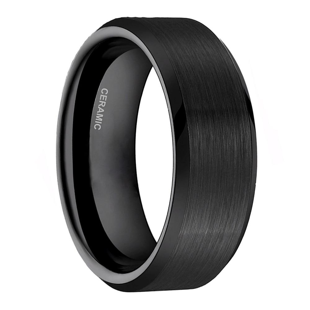 4mm, 6mm or 8mm Black Ceramic Unisex Rings - Promise Rings