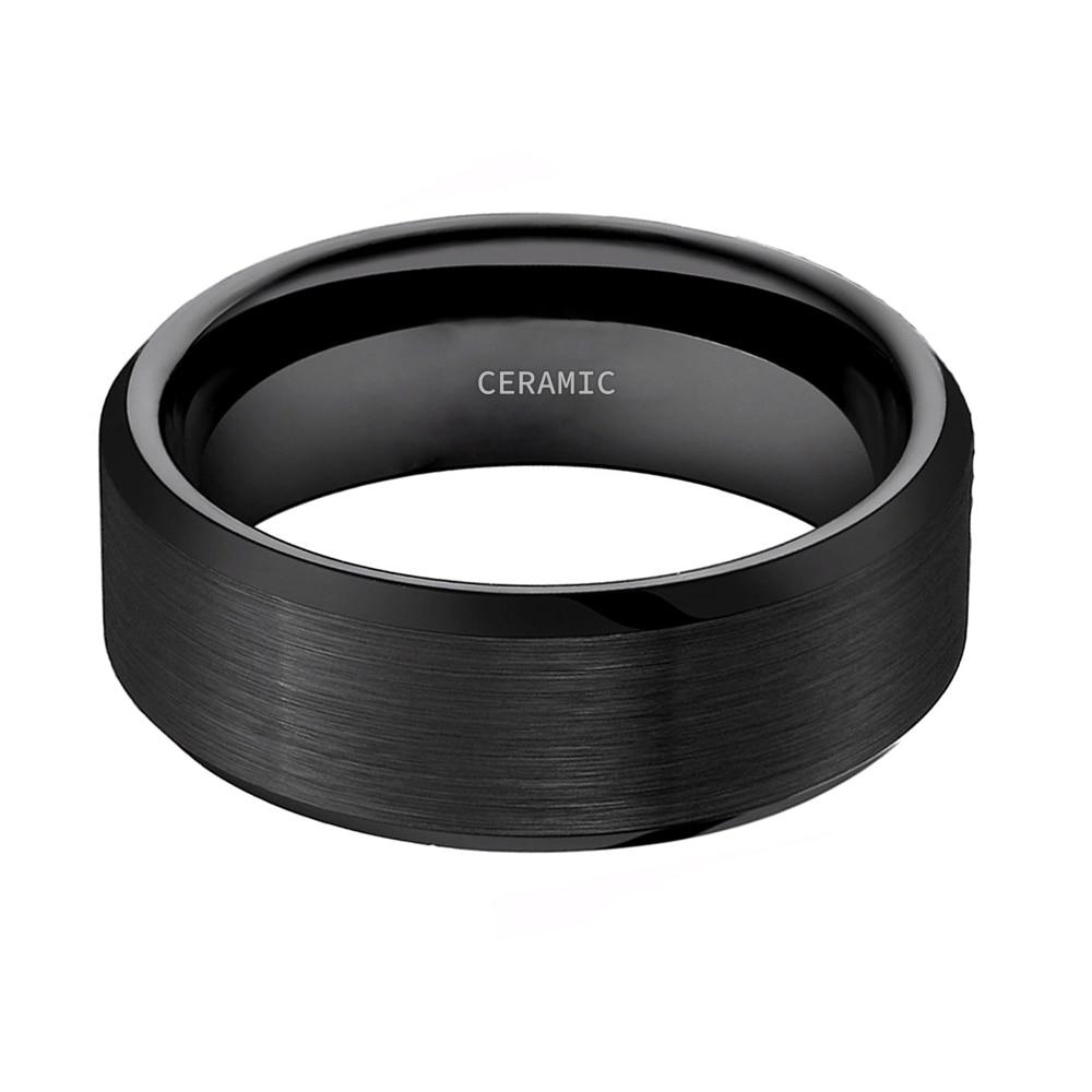 4mm, 6mm or 8mm Black Ceramic Unisex Rings