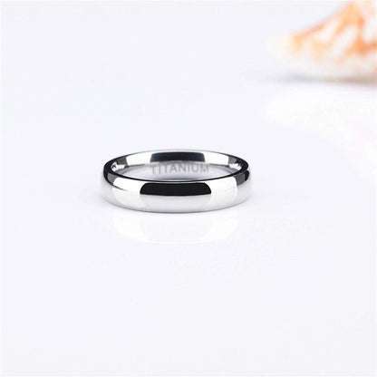 4mm High Polish Silver Titanium Unisex Ring