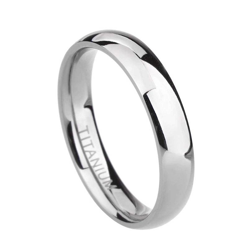 4mm High Polish Silver Titanium Unisex Ring