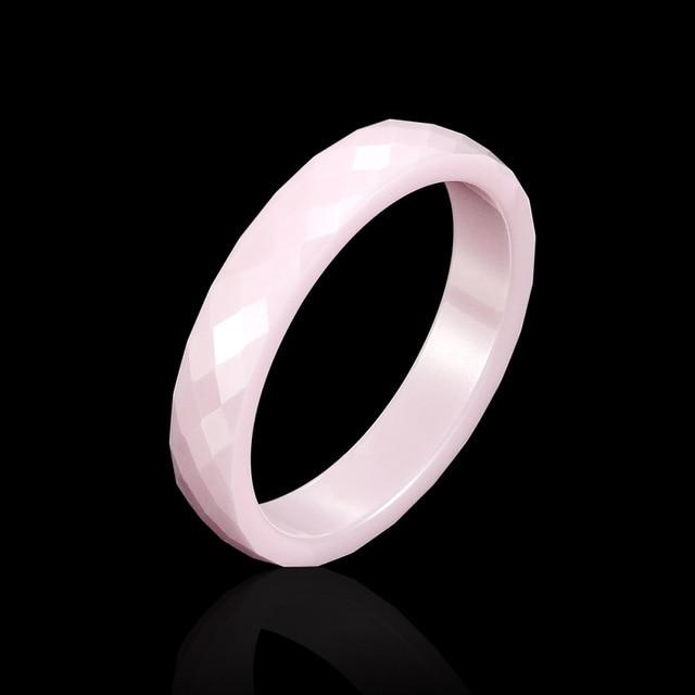4mm or 6mm Pink, White or Black Ceramic Unisex Rings (Allergy Free)