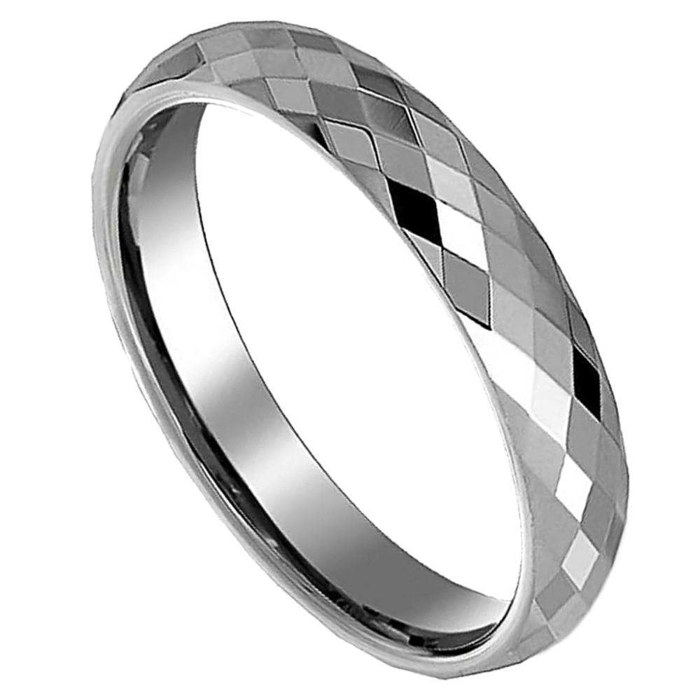 4mm Prism Cut Silver Unisex Ring