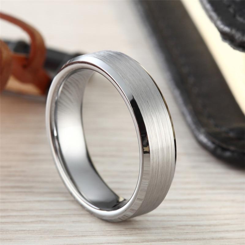 Stainless Wedding Ring Set Steel Rings with Abalone Inlay (6mm & 8mm Width, Flat Style)