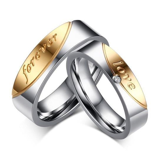 5mm/6mm Forever Love Stainless Steel Couple Rings