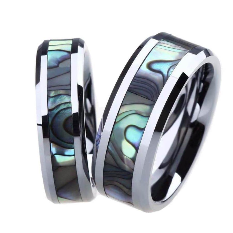 6mm & 8mm Luxury Abalone Shell Couples Rings