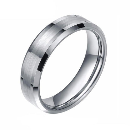6mm & 8mm Silver Tungsten Couples Rings (Set/2pc)