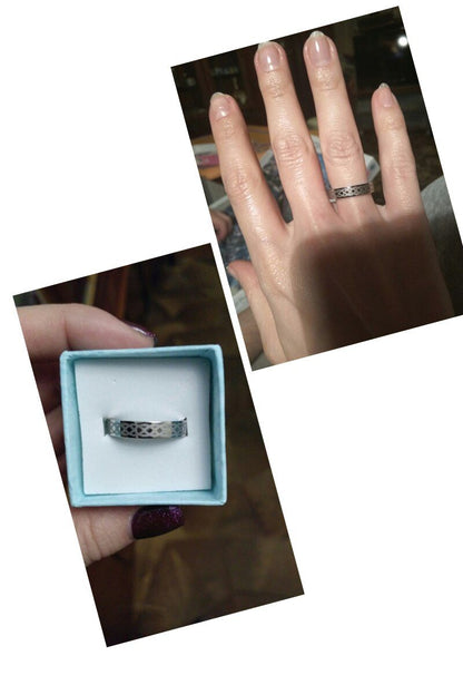 6mm Celtic Irish Silver Titanium Unisex Ring - Promise Rings