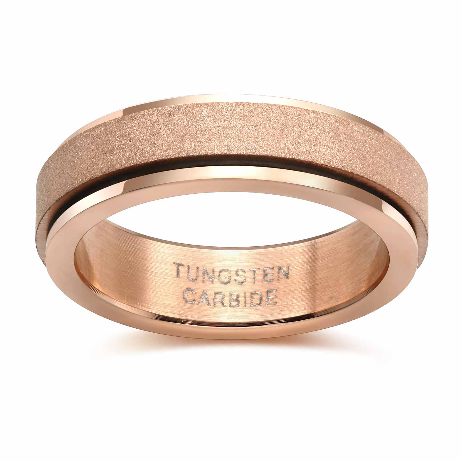 Unisex 6mm Rose Gold Tungsten Carbide Ring by Tungsten Ring Unisex 6mm Rose Gold Tungsten Carbide Ring by Tungsten Ring