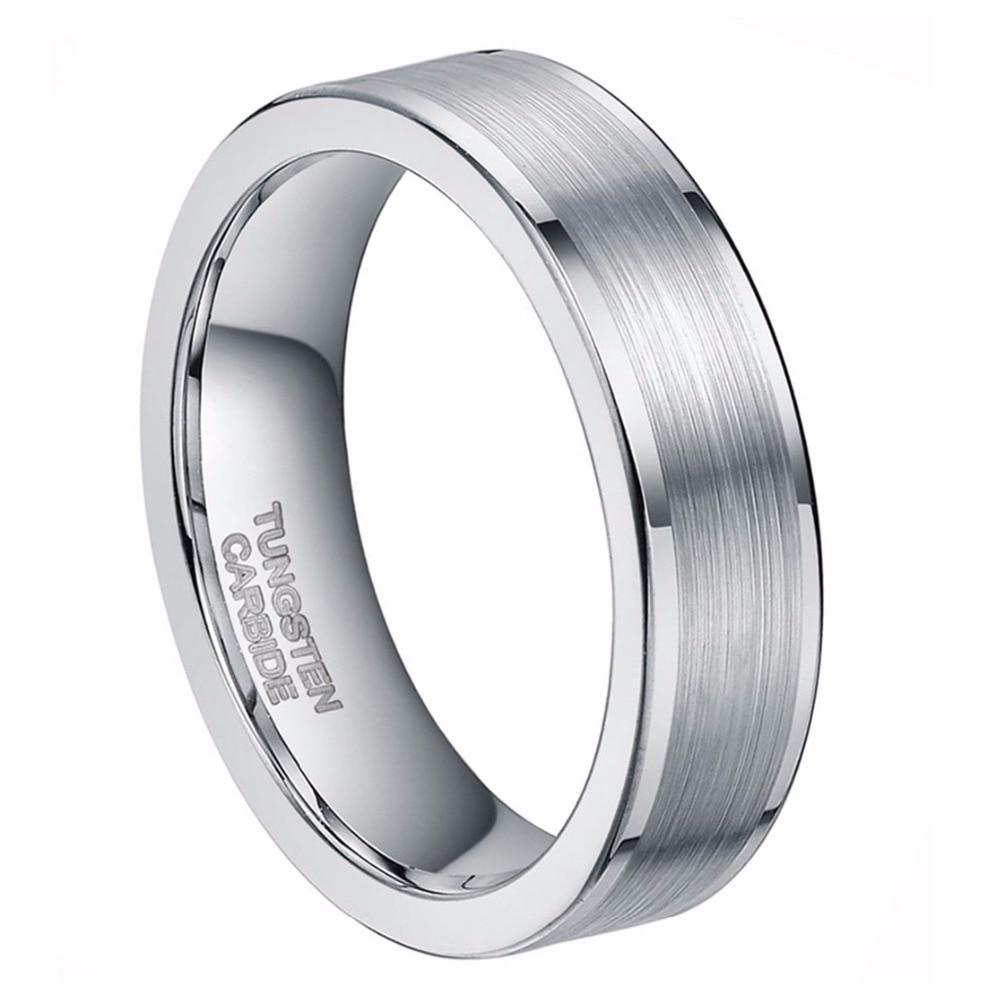 6mm Silver Tungsten Unisex Ring - Promise Rings