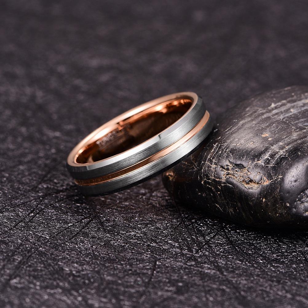 Giovanni Tungsten Men's Wedding Ring | 8mm Rose Gold Plated Interior –  Victoria's Jewellery