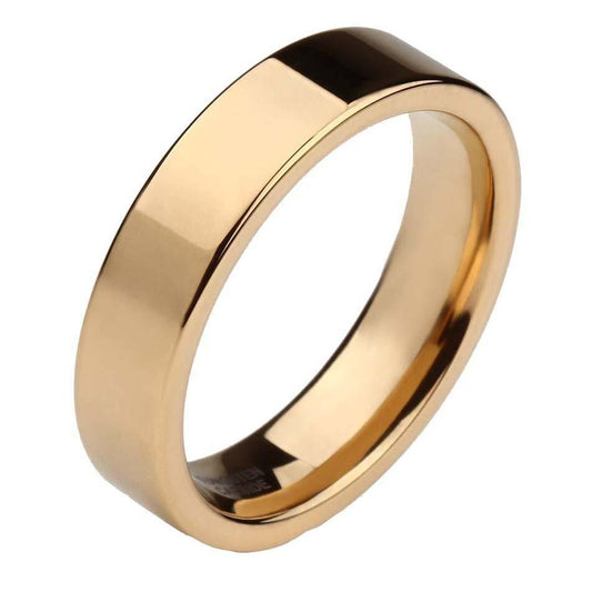 6mm Gold Color High Polished Womens Ring