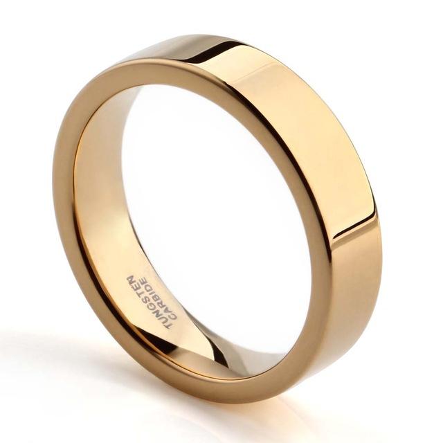 6mm Gold Color High Polished Womens Ring