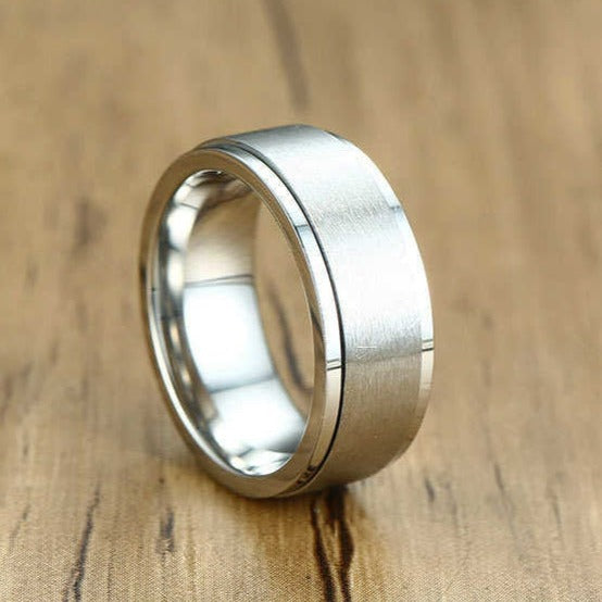 6mm or 8mm Spinner Fidget Stainless Steel Rings (12 Different Styles) - Promise Rings