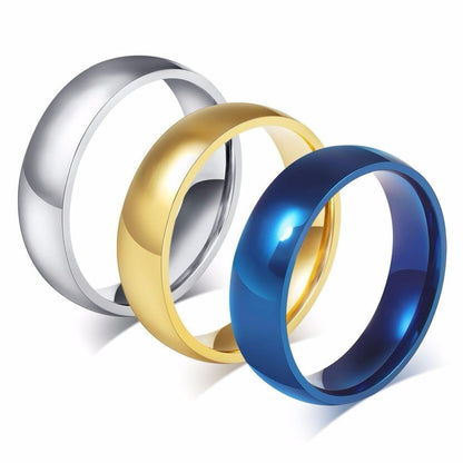 6mm Personalized Stainless Steel Unisex Rings