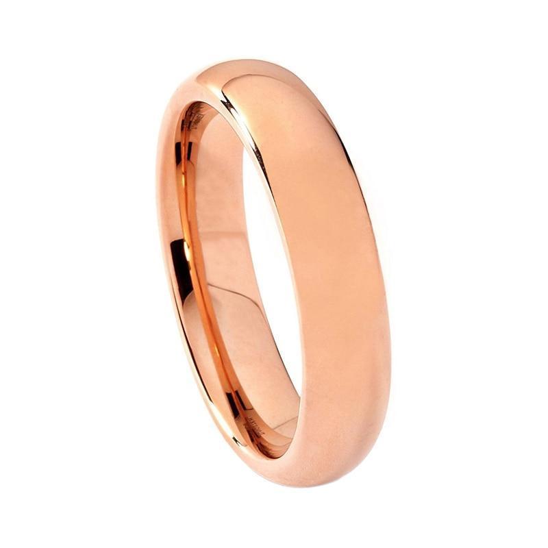 6mm Luxury Rose Gold Plated Tungsten Unisex Ring