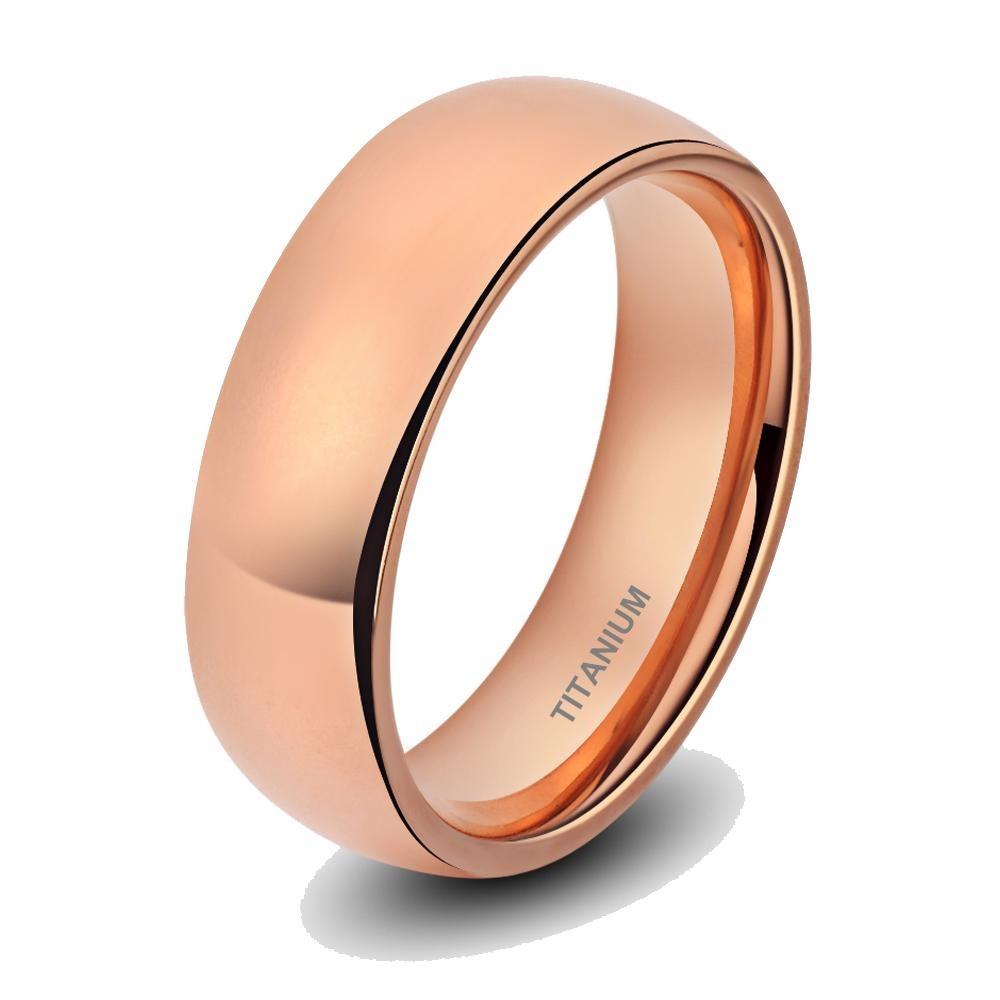 6mm Rose Gold Titanium Unisex Ring