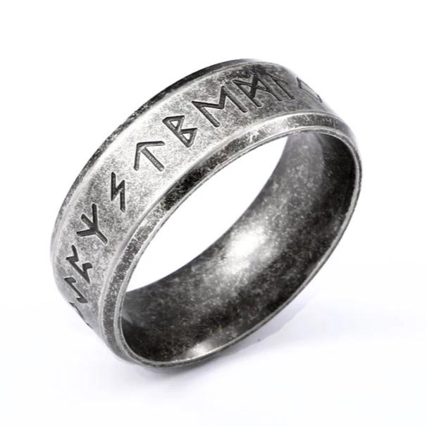 6mm/8mm Ancient Norse Mythology Viking Amulet Runes Mens Ring